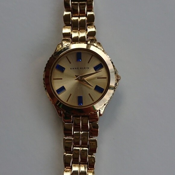 Anne Klein Gold-Tone with Crystal blue dial Watch - Picture 3 of 9